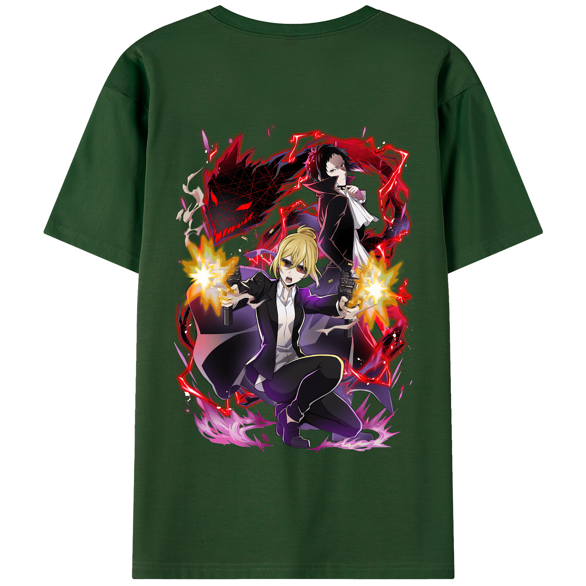 （画像用） 文豪ストレイドッグス Bungo Stray Dogs 綿100％半袖Tシャツ（背面プリント）